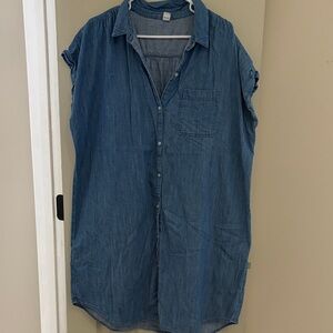 Old Navy Casual Blue Button Down Dress